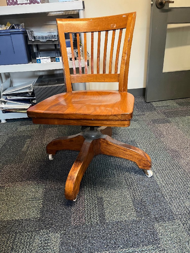 Wooden Rolling Desk Chair