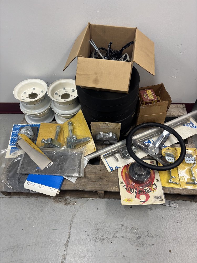 Pallet of various go cart parts