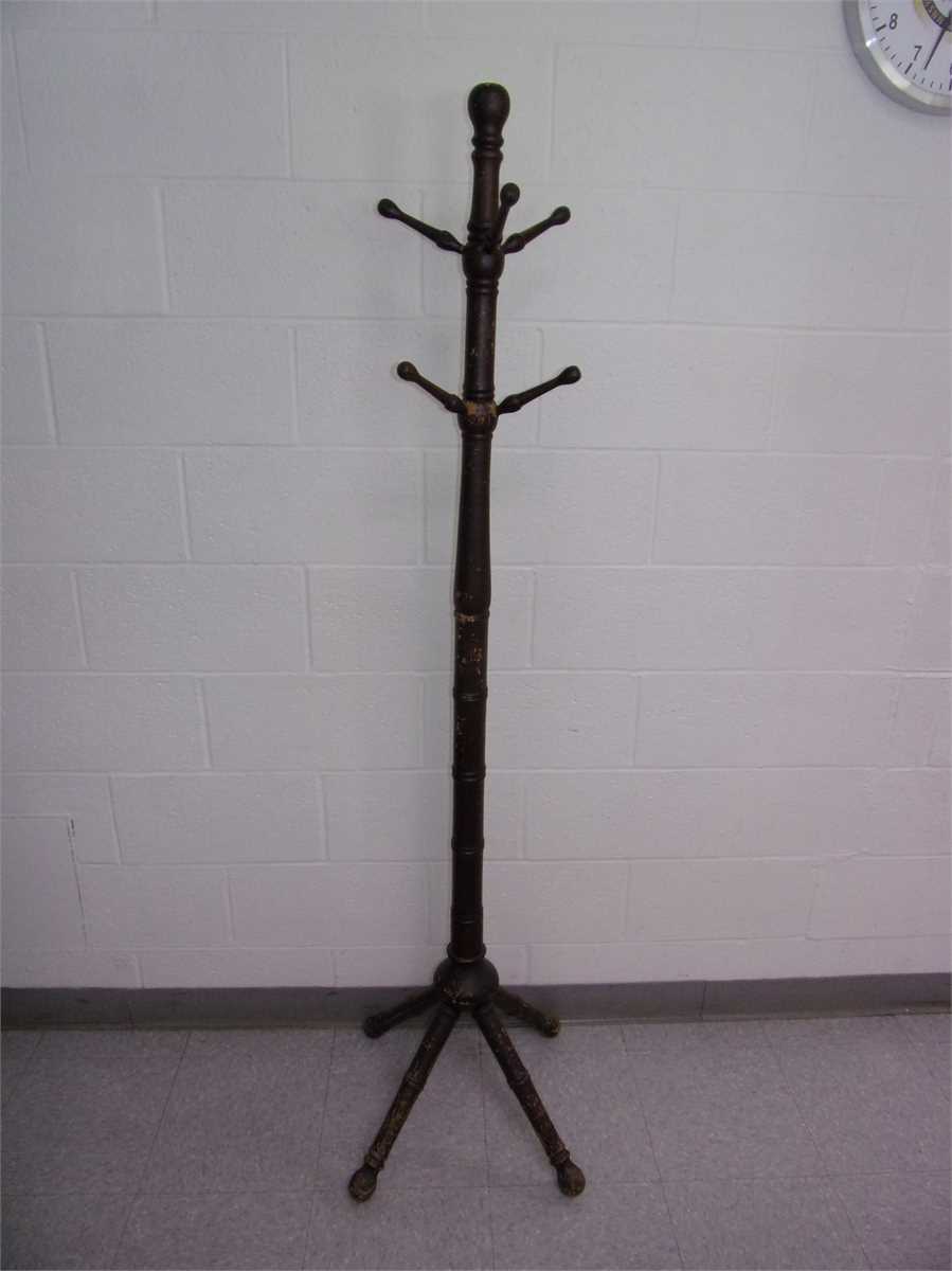 Vintage Wooden Coat Rack Auction