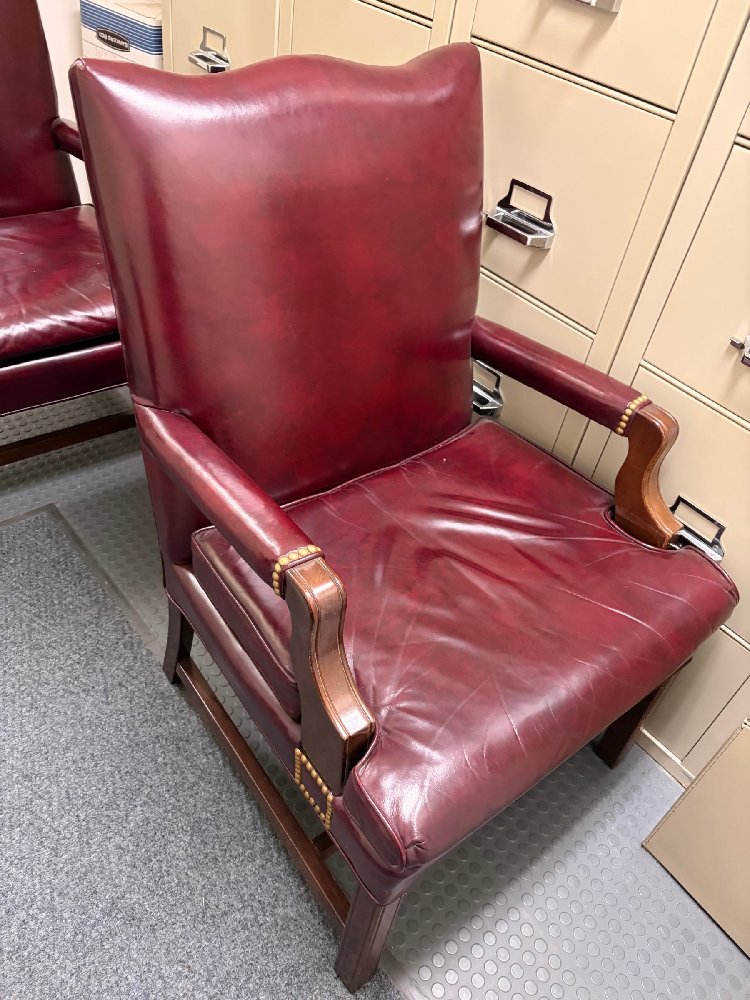 Set of Two Burgundy Chairs