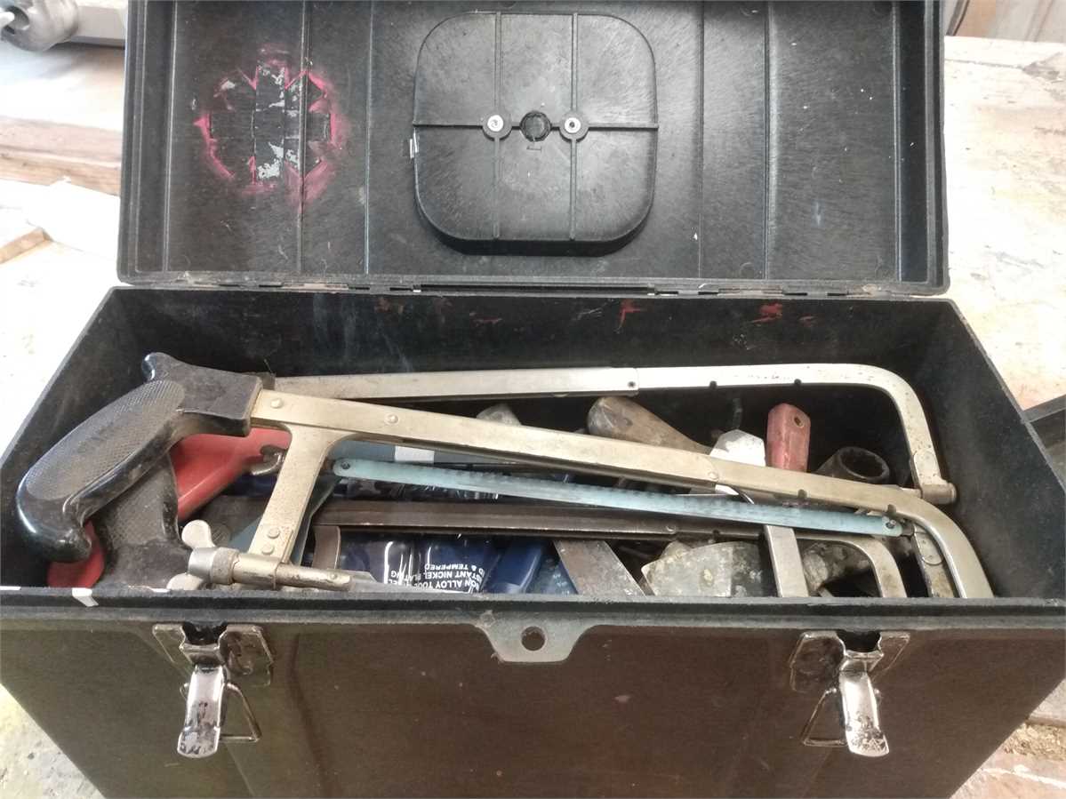 Sold at Auction: Tool box and variety of tools