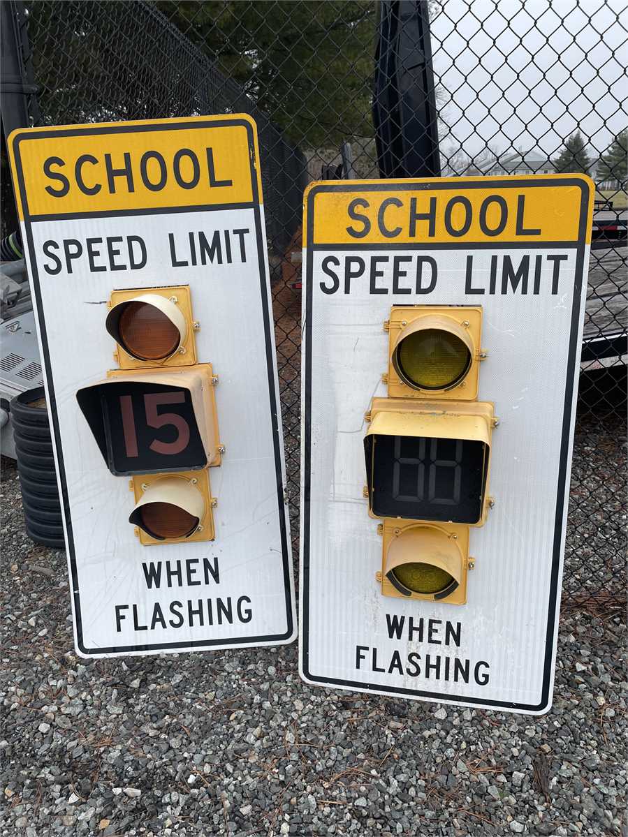 5 School speed limit flashers and 1 street crossing pole Online ...