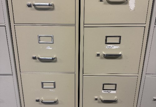 Tan/Cream Filing Cabinets (2)